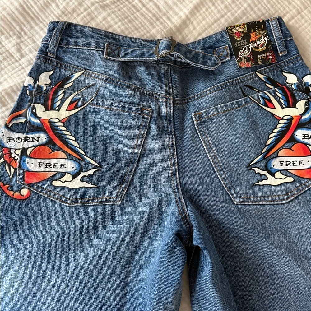 Ed Hardy Dark Blue Relaxed women’s Jeans - Picture 2 of 15